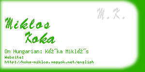 miklos koka business card